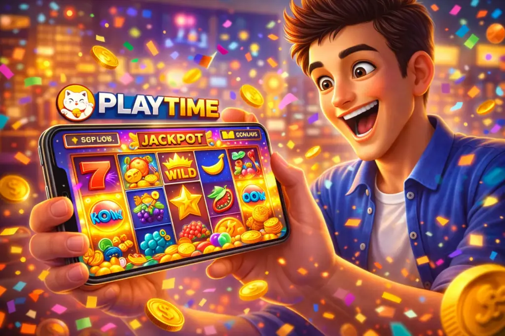 playtime88-Player-using-Playtime-App-and-trying-free-slot-games