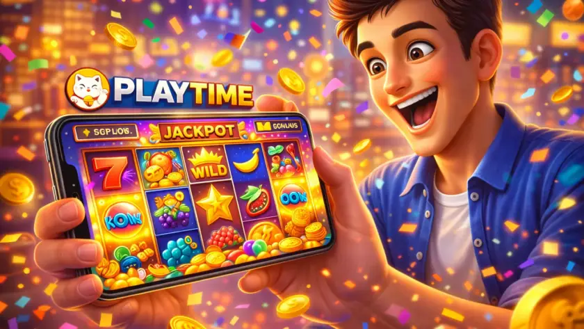 playtime88-Player-using-Playtime-App-and-trying-free-slot-games